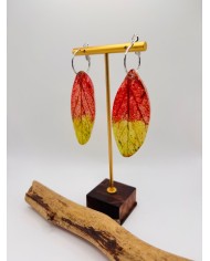 PENDIENTES ARTESANOS DE HOJA NATURAL ESQUELETIZADA