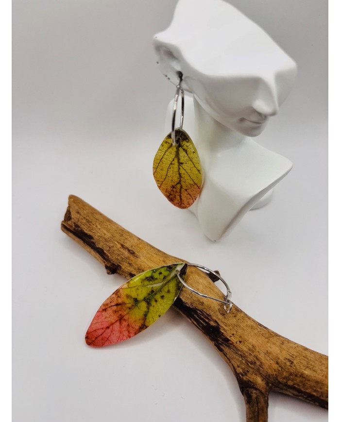 PENDIENTES ARTESANOS DE HOJA NATURAL