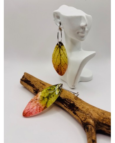 PENDIENTES ARTESANOS DE HOJA NATURAL