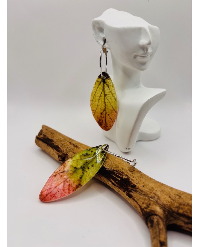 PENDIENTES ARTESANOS DE HOJA NATURAL