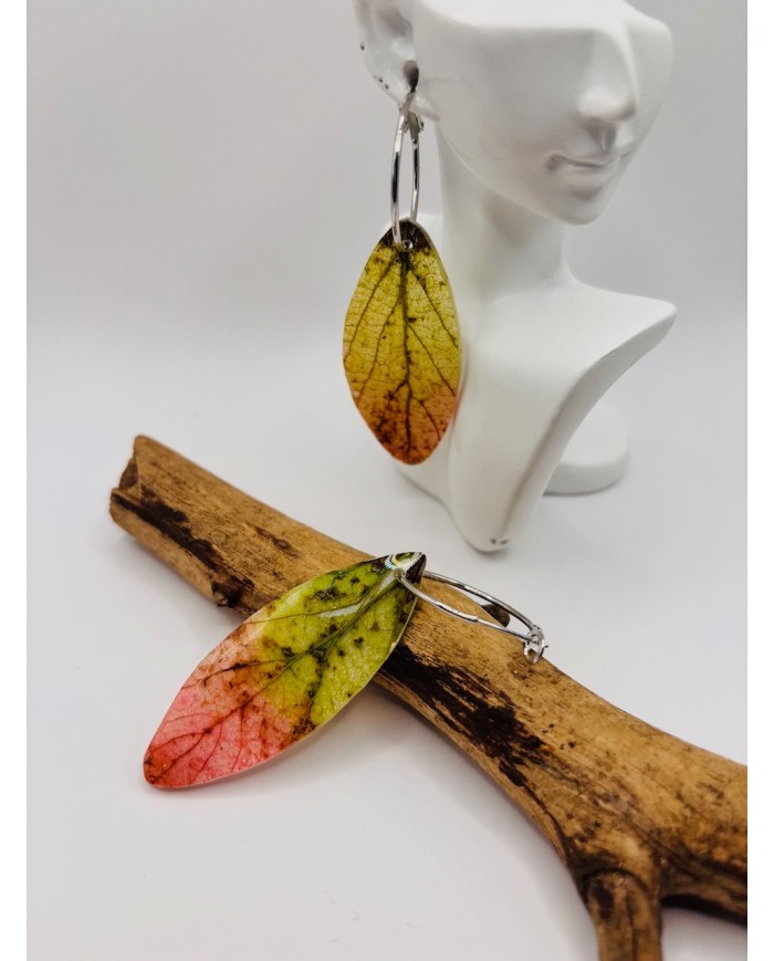 PENDIENTES ARTESANOS DE HOJA NATURAL