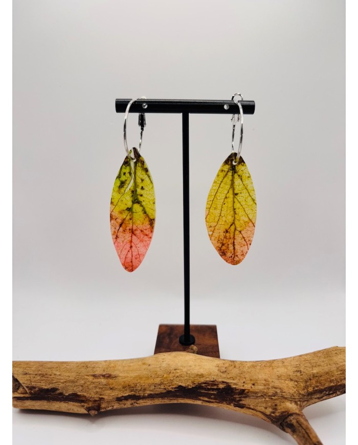 PENDIENTES ARTESANOS DE HOJA NATURAL