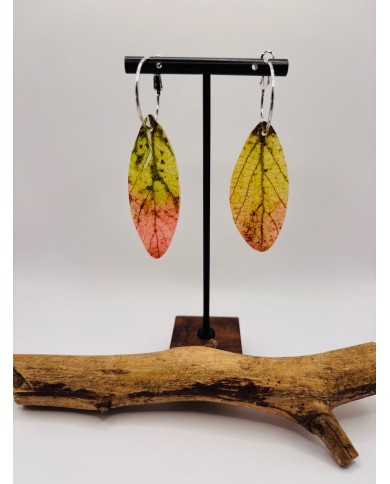 PENDIENTES ARTESANOS DE HOJA NATURAL