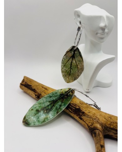 PENDIENTES ARTESANOS DE HOJA NATURAL