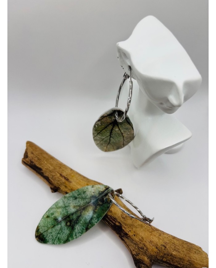 PENDIENTES ARTESANOS DE HOJA NATURAL