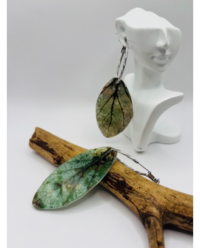 PENDIENTES ARTESANOS DE HOJA NATURAL