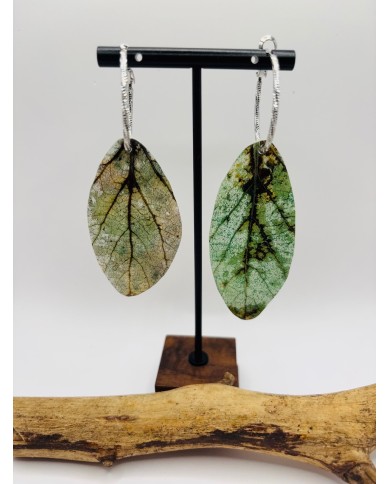 PENDIENTES ARTESANOS DE HOJA NATURAL