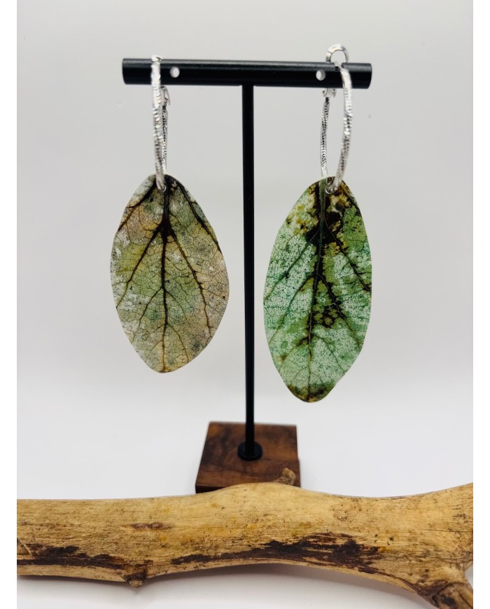 PENDIENTES ARTESANOS DE HOJA NATURAL