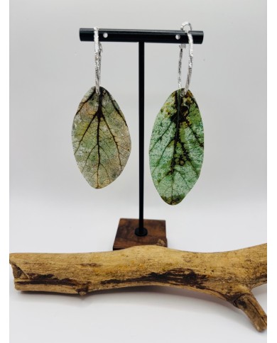 PENDIENTES ARTESANOS DE HOJA NATURAL