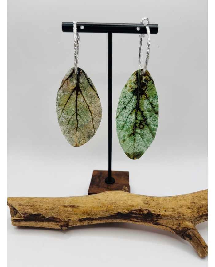 PENDIENTES ARTESANOS DE HOJA NATURAL