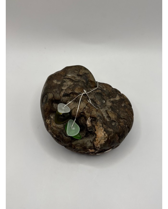 PENDIENTES DE CRISTAL MARINO EDICIÓN PLATA