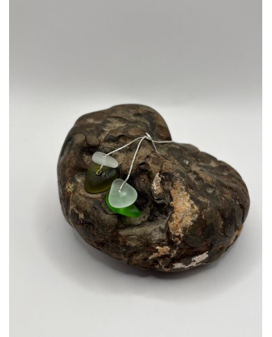 PENDIENTES DE CRISTAL MARINO EDICIÓN PLATA