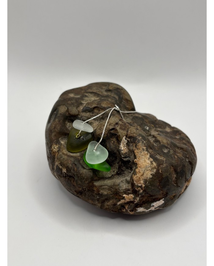 PENDIENTES DE CRISTAL MARINO EDICIÓN PLATA