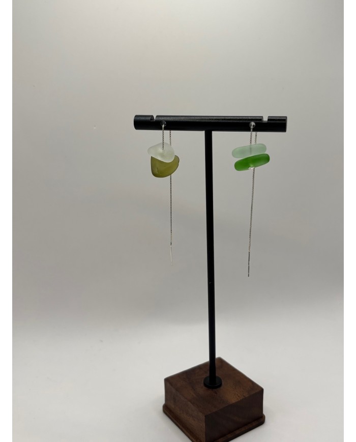 PENDIENTES DE CRISTAL MARINO EDICIÓN PLATA