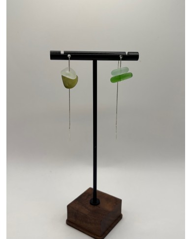 PENDIENTES DE CRISTAL MARINO EDICIÓN PLATA