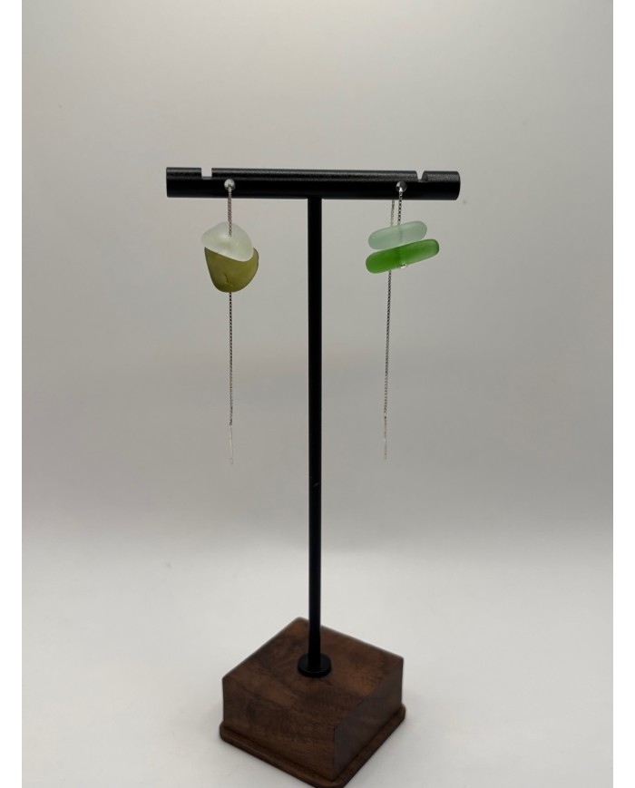 PENDIENTES DE CRISTAL MARINO EDICIÓN PLATA