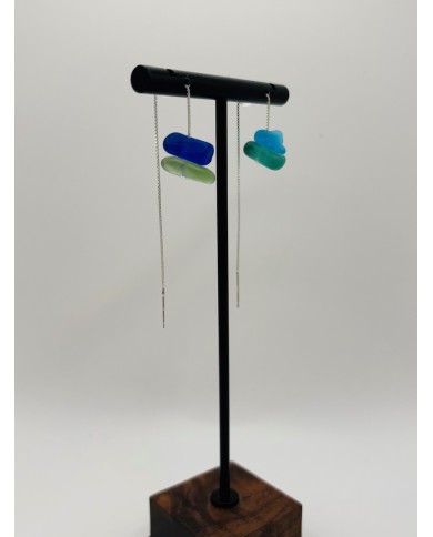 PENDIENTES ARTESANOS DE CRISTAL MARINO