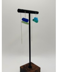 PENDIENTES ARTESANOS DE CRISTAL MARINO