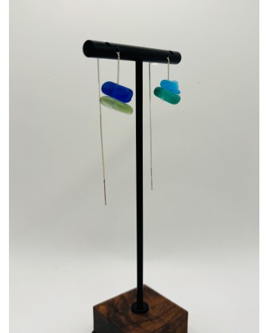 PENDIENTES ARTESANOS DE CRISTAL MARINO