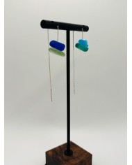 PENDIENTES ARTESANOS DE CRISTAL MARINO