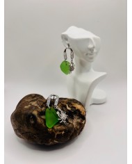 PENDIENTES ARTESANOS DE CRISTAL MARINO