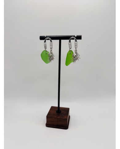 PENDIENTES ARTESANOS DE CRISTAL MARINO