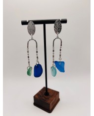 PENDIENTES DE CRISTAL MARINO ARTESANOS