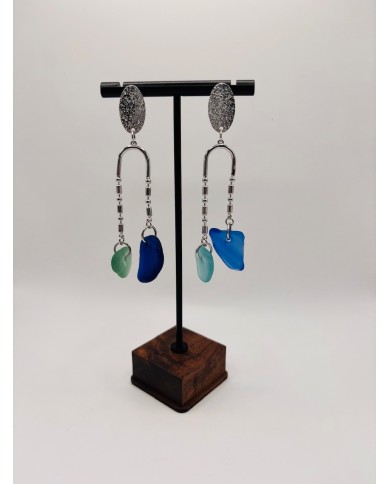 PENDIENTES DE CRISTAL MARINO ARTESANOS