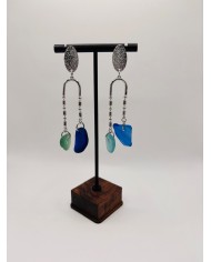 PENDIENTES DE CRISTAL MARINO ARTESANOS