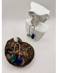 PENDIENTES DE CRISTAL MARINO ARTESANOS