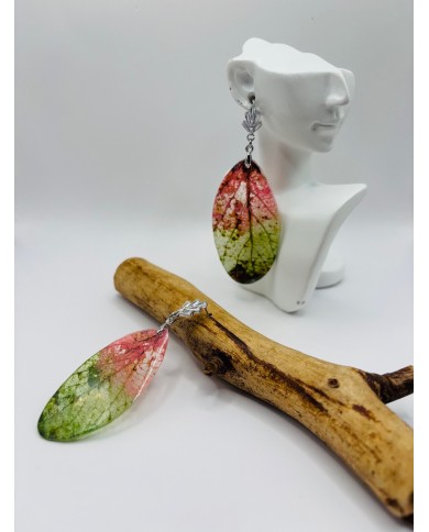 PENDIENTES DE HOJA NATURAL ESQUELETIZADA