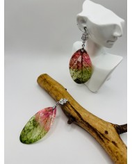 PENDIENTES DE HOJA NATURAL ESQUELETIZADA