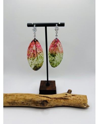 PENDIENTES DE HOJA NATURAL ESQUELETIZADA