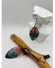 PENDIENTES ARTESANOS D HOJA NATURAL