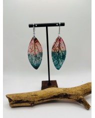 PENDIENTES ARTESANOS D HOJA NATURAL