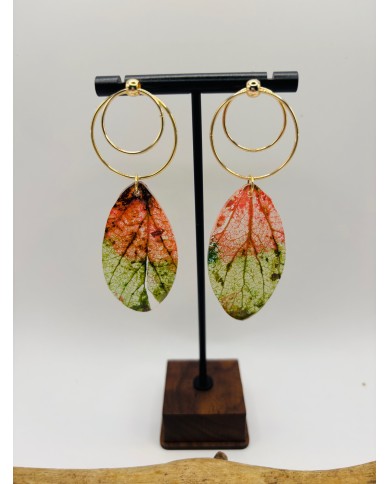PENDIENTES ARTESANOS DE HOJA NATIURAL ESQUELETIZADA
