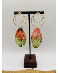 PENDIENTES ARTESANOS D HOJA NATURAL