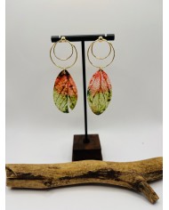 PENDIENTES ARTESANOS DE HOJA NATIURAL ESQUELETIZADA