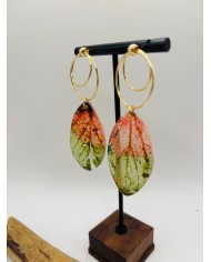 PENDIENTES ARTESANOS DE HOJA NATIURAL ESQUELETIZADA
