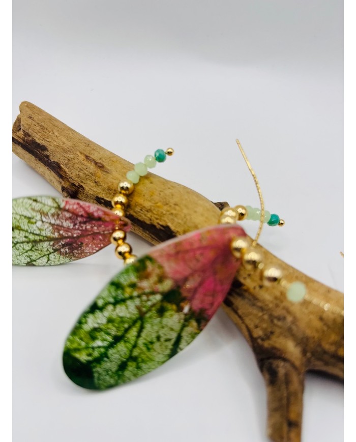 PENDIENTES ARTESANOS DE HOJA NATURAL