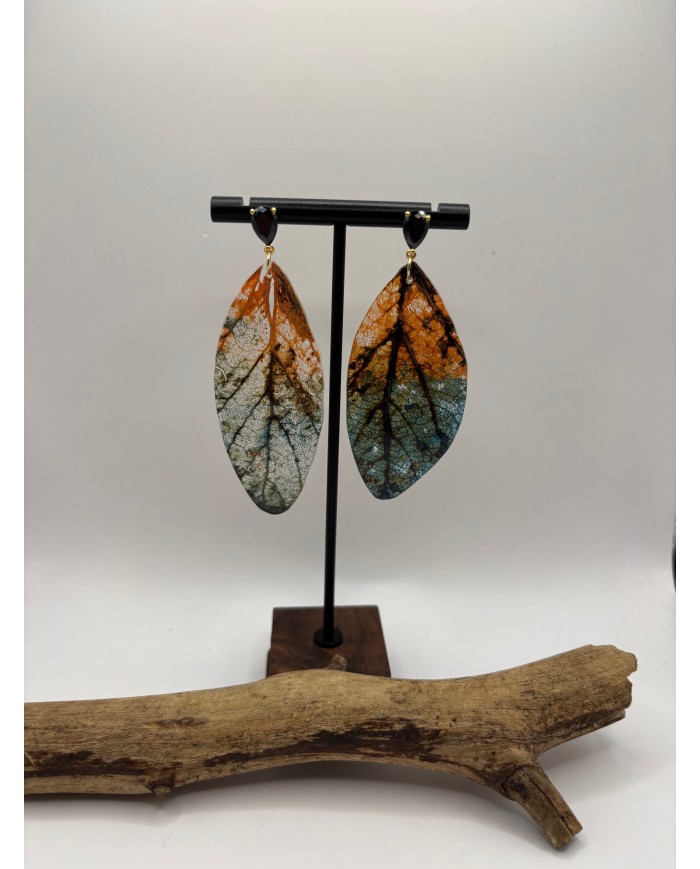 PENDIENTES ARTESANOS DE HOJA NATURAL