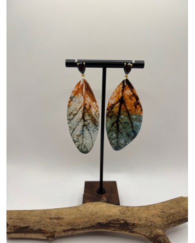 PENDIENTES ARTESANOS DE HOJA NATURAL