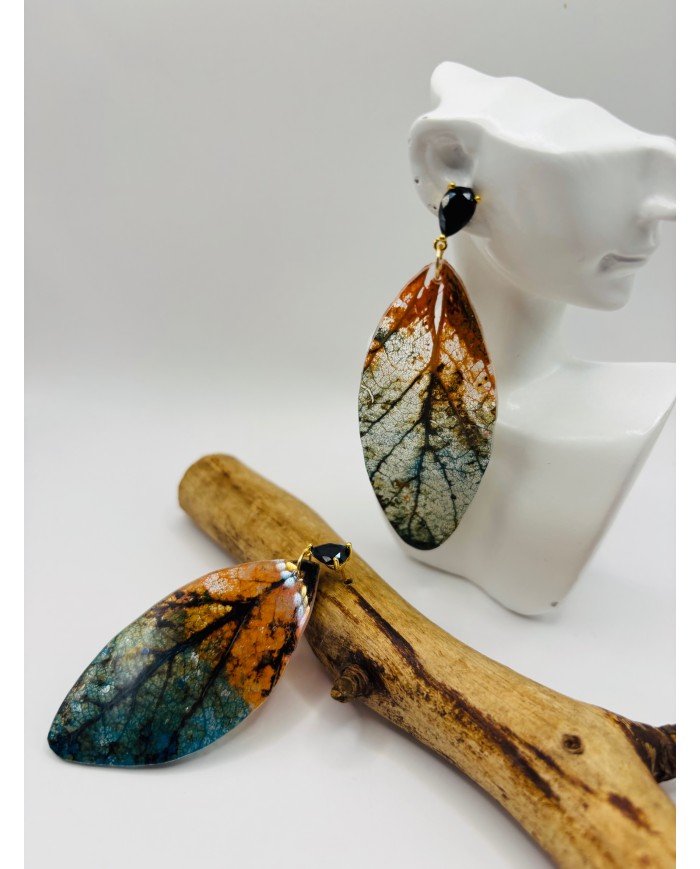 PENDIENTES ARTESANOS DE HOJA NATURAL