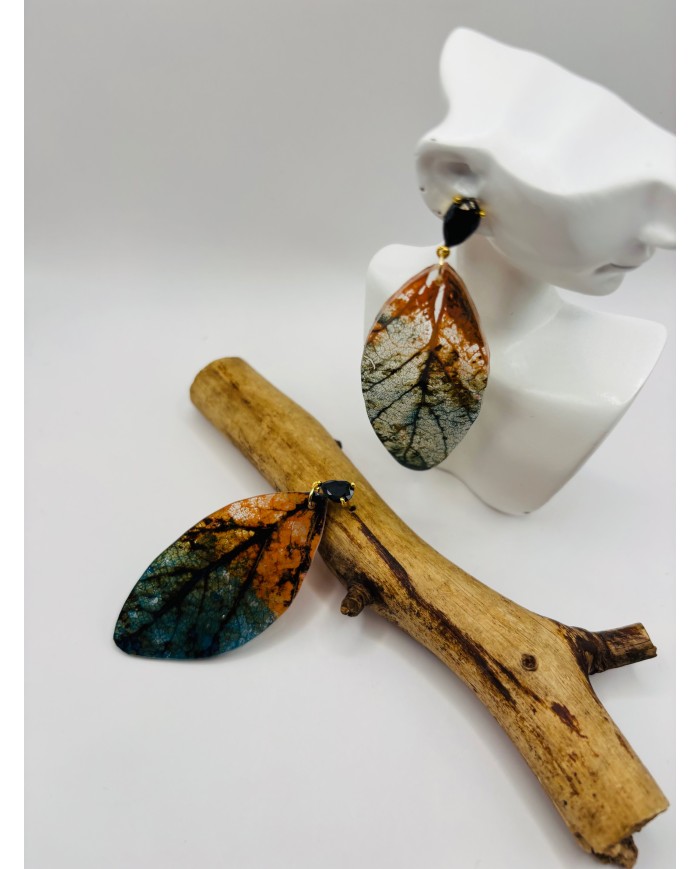 PENDIENTES ARTESANOS DE HOJA NATURAL