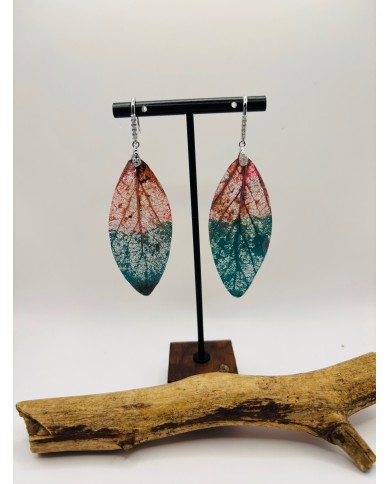 PENDIENTES ARTESANOS DE HOJA NATURAL