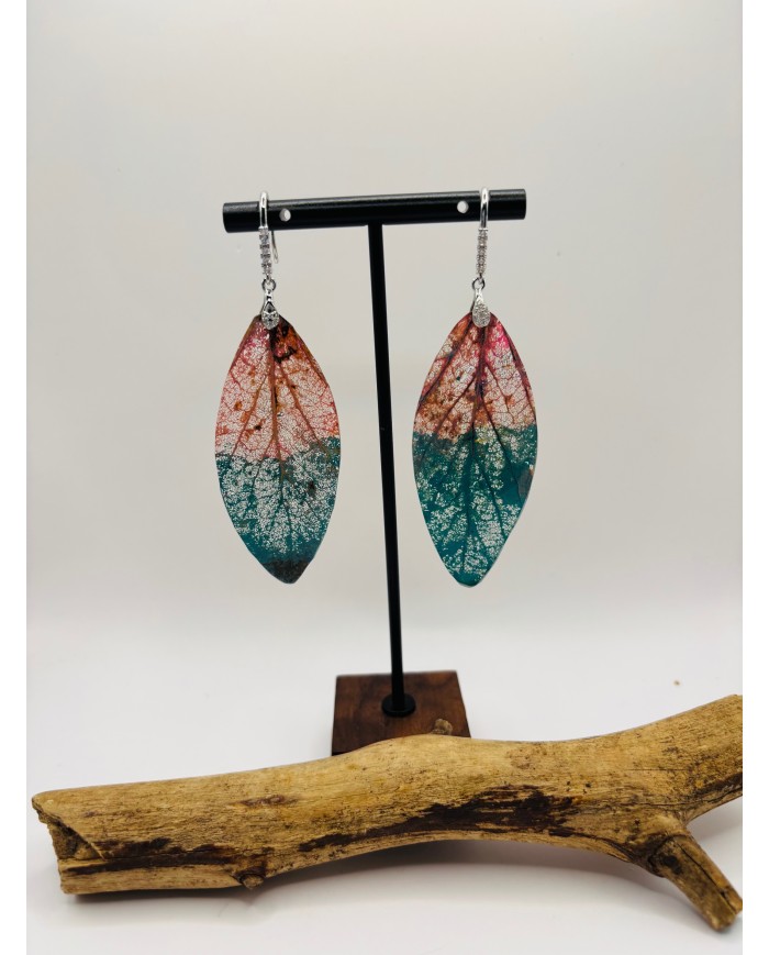 PENDIENTES ARTESANOS DE HOJA NATURAL