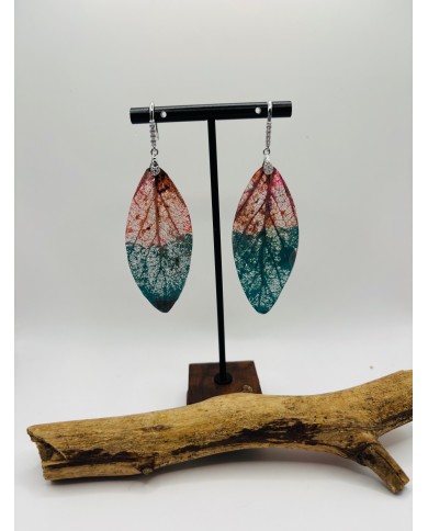 PENDIENTES ARTESANOS DE HOJA NATURAL