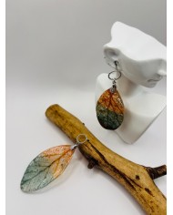 PENDIENTES ARTESANOS DE HOJA  NATURAL ESQUELETIZADA