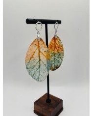 PENDIENTES ARTESANOS DE HOJA  NATURAL ESQUELETIZADA