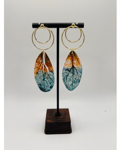 PENDIENTES ARTESANOS DE HOJA NATURAL ESQUELETIZADA